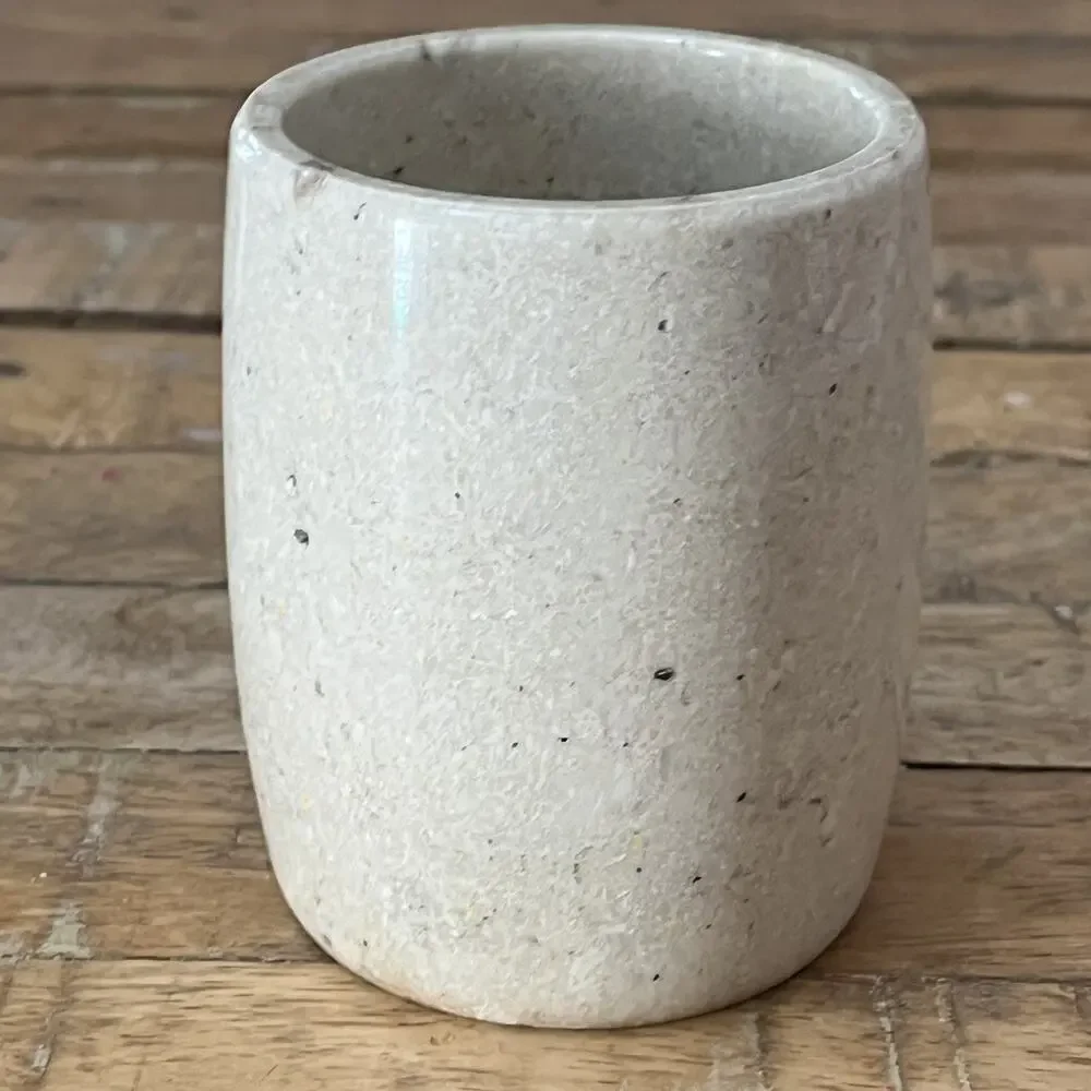 Soapstone Speckled Stone Cup Toothbrush Holder 3.75